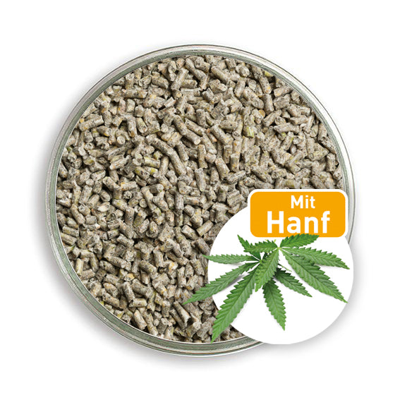 Bio Hühnerfutter Pellets mit Hanf ohne Soja - Naturland zertifiziert in der Petrischale 