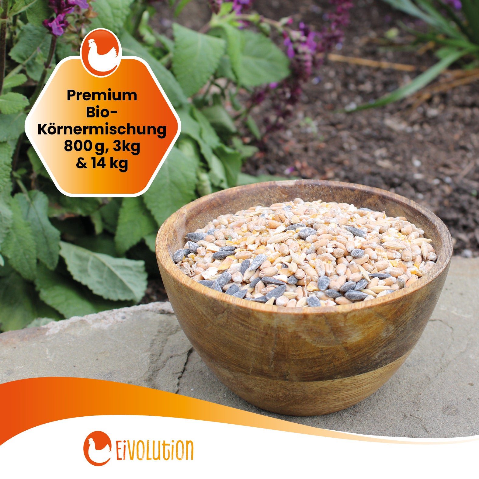 Premium Bio-Körnermischung 800g, 3kg &amp; 14kg.