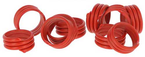 Bunte Spiralringe / Fußringe zur Kennzeichnung von Legehennen 100 Stück, rot