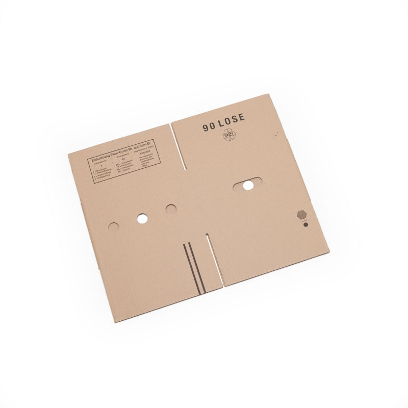 Eierkartons für 90 Eier lose auf Höckerlagen, nicht gefaltet